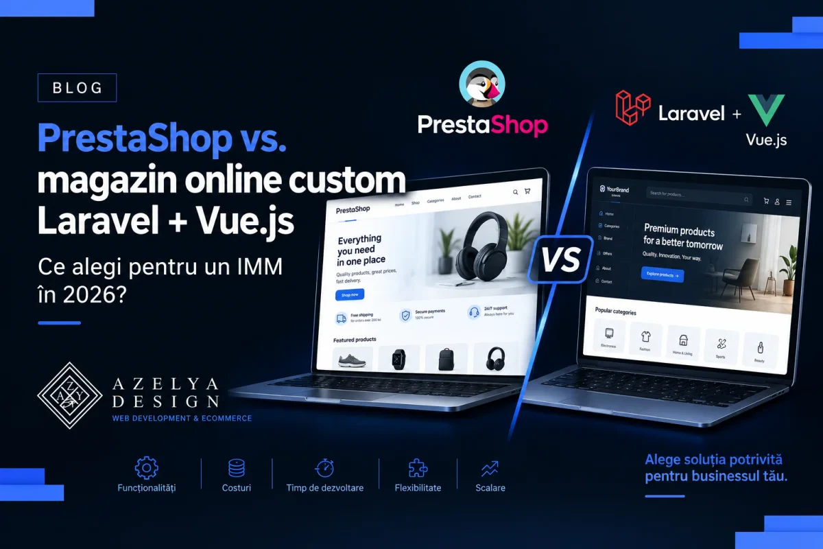 PrestaShop vs. custom Laravel + Vue.js: ce alegi pentru un IMM în 2026?